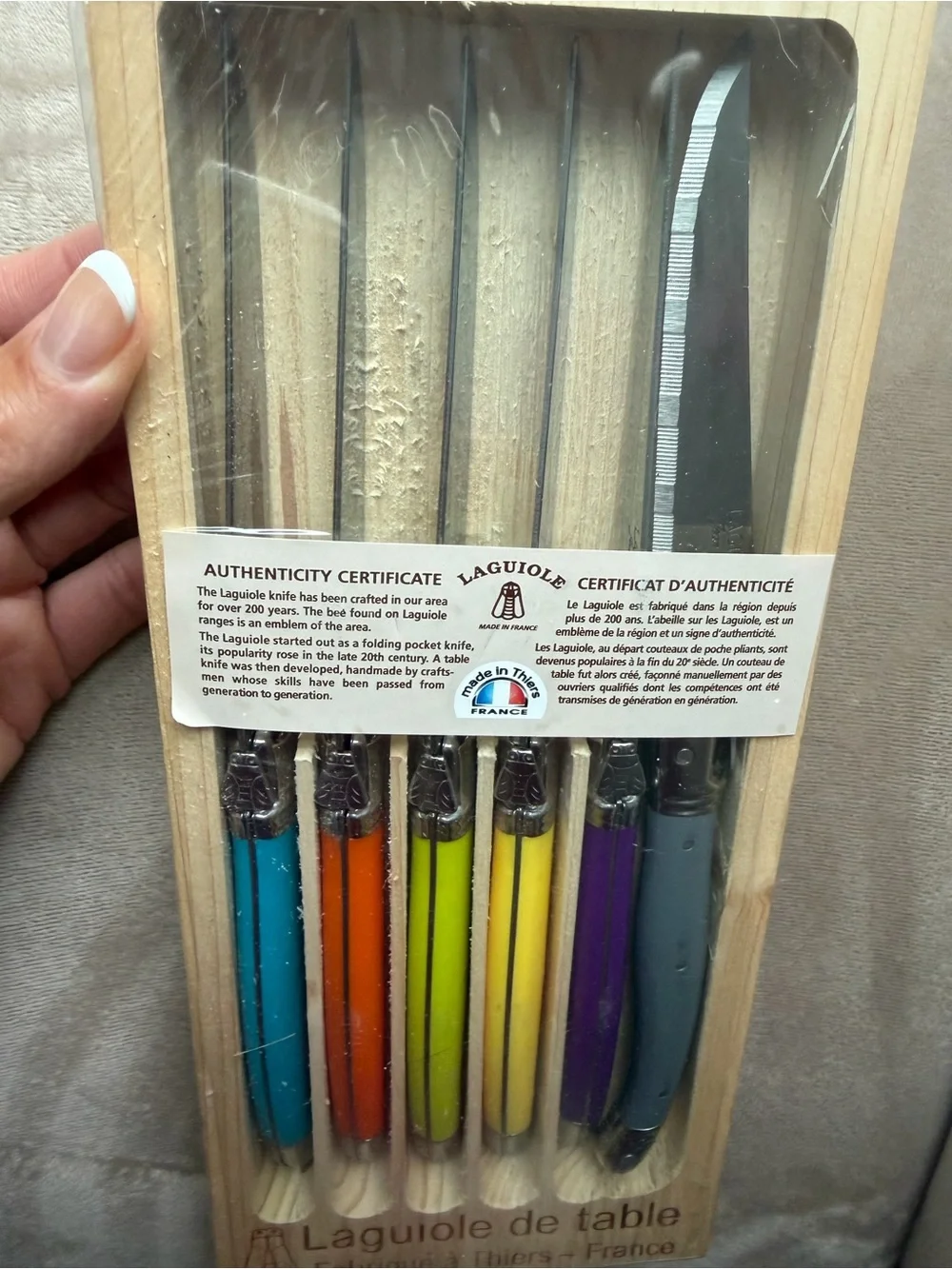 Laguiole Colorful Stainless Steel Table Knives - Multicolor